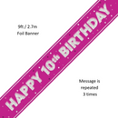 Unique Banner Pink Glitz Age 10 9ft