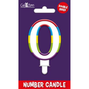 Giftzone Party Candle Number 0 Glitter Rainbow