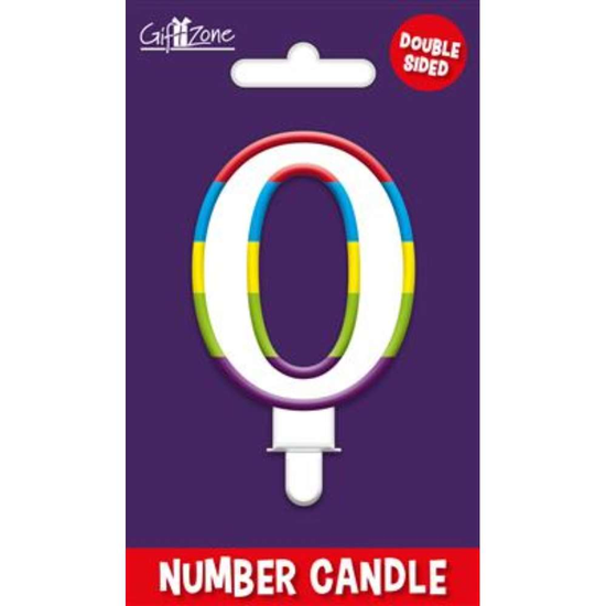 Giftzone Party Candle Number 0 Glitter Rainbow