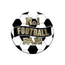 No.1 Football Fan 15cm Black & White Badge