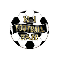 No.1 Football Fan 15cm Black & White Badge