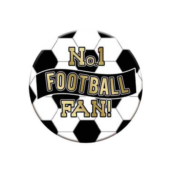 No.1 Football Fan 15cm Black & White Badge