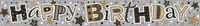 Birthday Silver & Gold Banner 2.6M 6pk