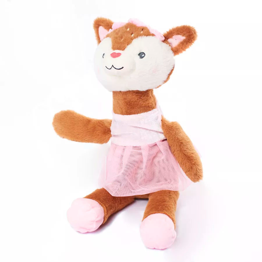 Tiger Feet soft toy giraffe with yellow and brown patterned plush, featuring long neck and friendly face, perfect for cuddling.
