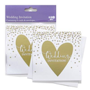 Gold Heart Wedding Invitations 6pk