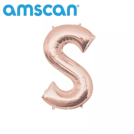 Anagram Foil Balloon Rose Gold 16" Letter S