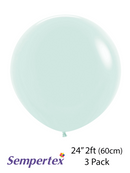 Sempertex Pastel Matte Green 24" Latex 3pk