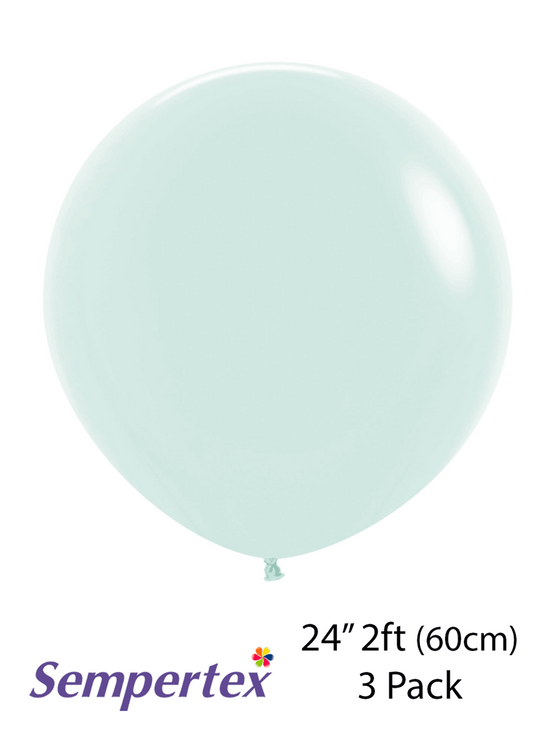Sempertex Pastel Matte Green 24" Latex 3pk