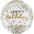 Anagram Black, Silver & Gold 15" Orbz Balloon