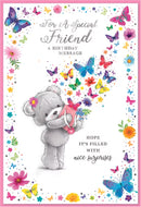 Set of six Simon Elvin C50 Birthday Special Friend greeting cards with colorful designs and festive themes.