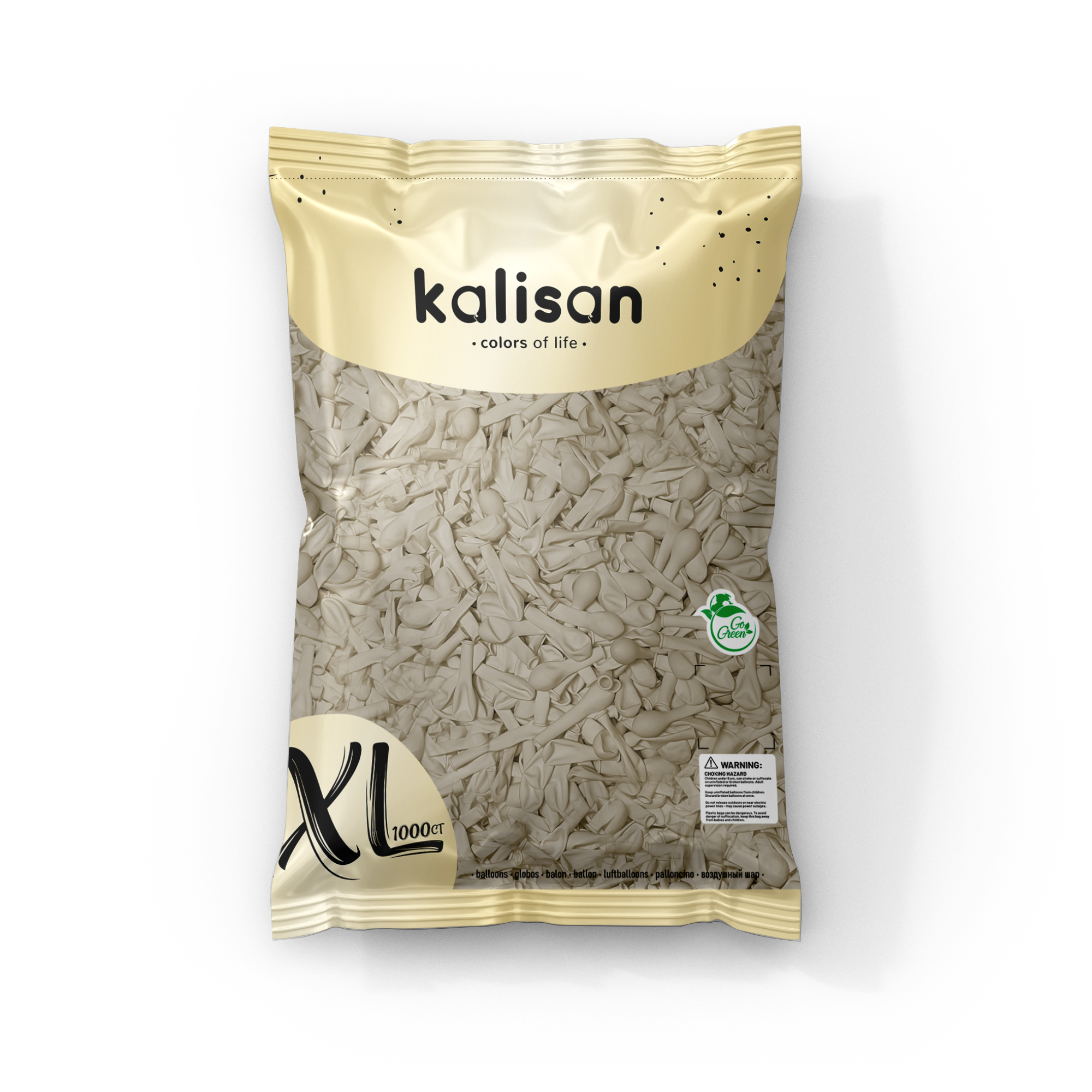 Kalisan 1000 pack latex balloons in retro white sand color, 5-inch size, ideal for decorating celebrations and events.
