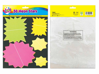 Fluorescent Stars Assorted Sizes 50pk