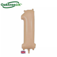 Oaktree matte nude foil balloon in the shape of the number 1, 34 inches tall, with a shiny metallic finish.