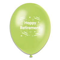 6 x 8pk Latex Balloons Retirement
