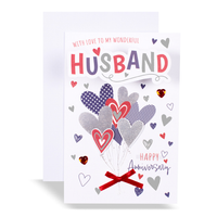 Excellence 6-pack anniversary cards for husband, featuring elegant designs and heartfelt messages in a set of six.