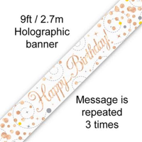 Oaktree Banner Fizz Birthday Rose Gold 9ft
