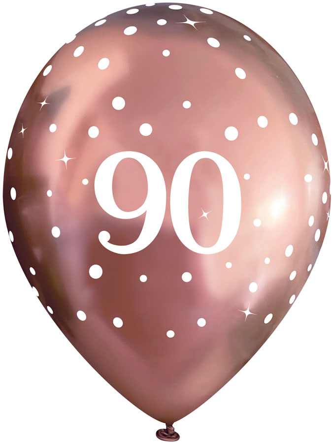Oaktree Sparkling Fizz 90 Rose Gold 11" Latex 6pk