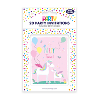 Eurowrap 20 Pack Party Invites Unicorn