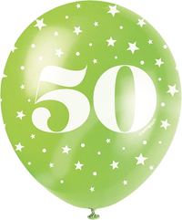 Age 50 12" Latex Balloons 5pk