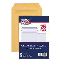 Pukka Pads 25 Pack Envelopes Self Seal Manilla C4