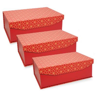 Gift Box Magnetic Set Of 3 Red & Gold