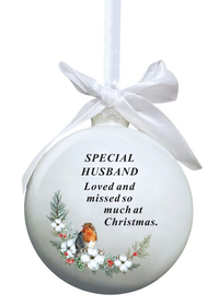 David Fischoff Memorial Glass Bauble Husband 8cm