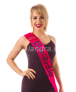 Alandra Satin Sash 18th Birthday Hot Pink