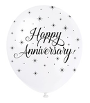 Pearl White 12" Anniversary Latex Balloons 5pk