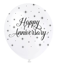 Pearl White 12" Anniversary Latex Balloons 5pk