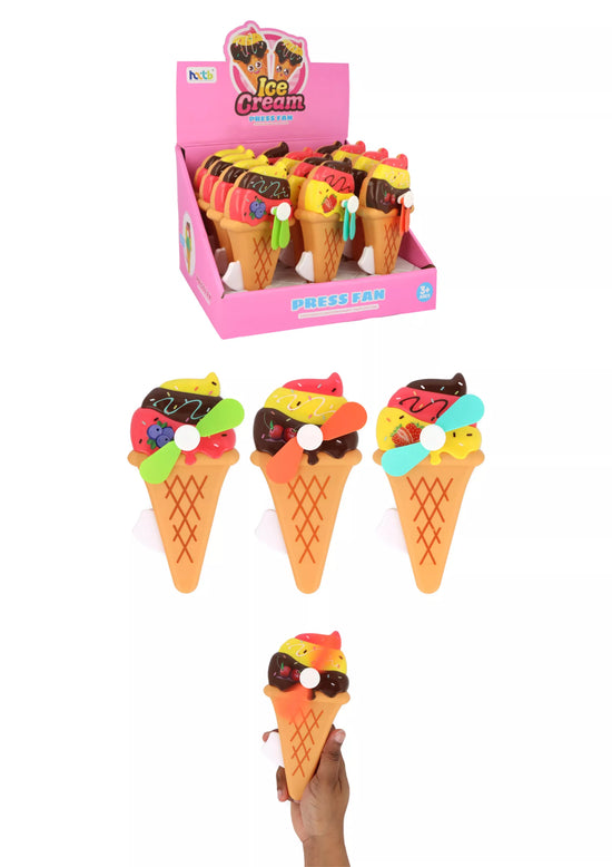 Ice Cream Manual Hand Fan (Colour May Vary)