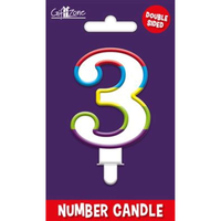 Giftzone Party Candle Number 3 Glitter Rainbow