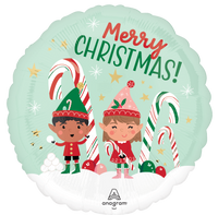 Anagram Foil Balloon Merry Christmas Elves 18"