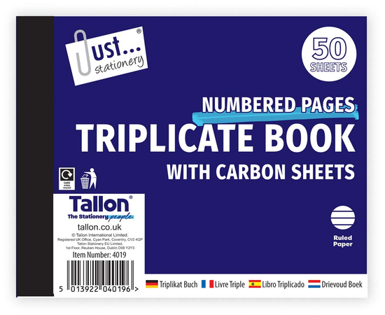 Triplicate Book Half Size 50 Sheets
