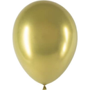 Set of 25 Decotex Pro Chromium Gold 11-inch latex balloons for decorating events or celebrations.
