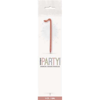 Unique Party Candle Sparkler Number 1 Rose Gold 7