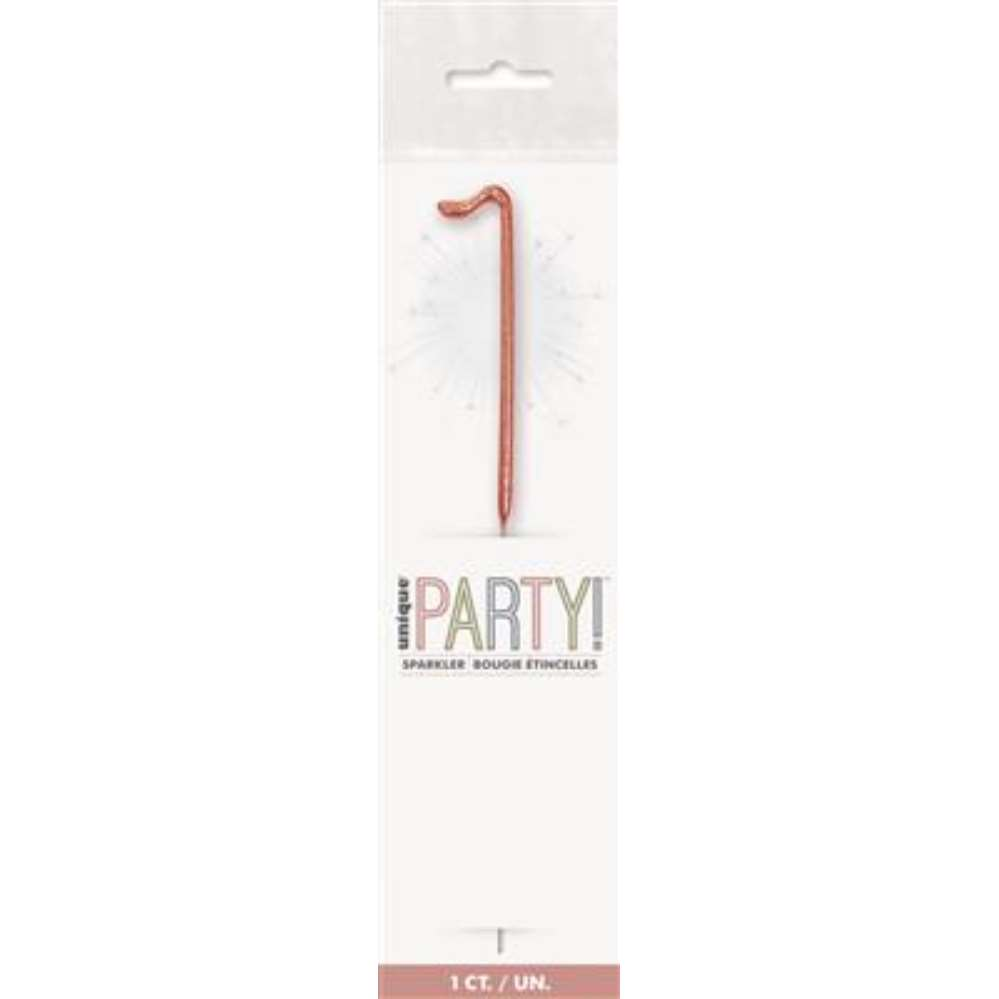Unique Party Candle Sparkler Number 1 Rose Gold 7