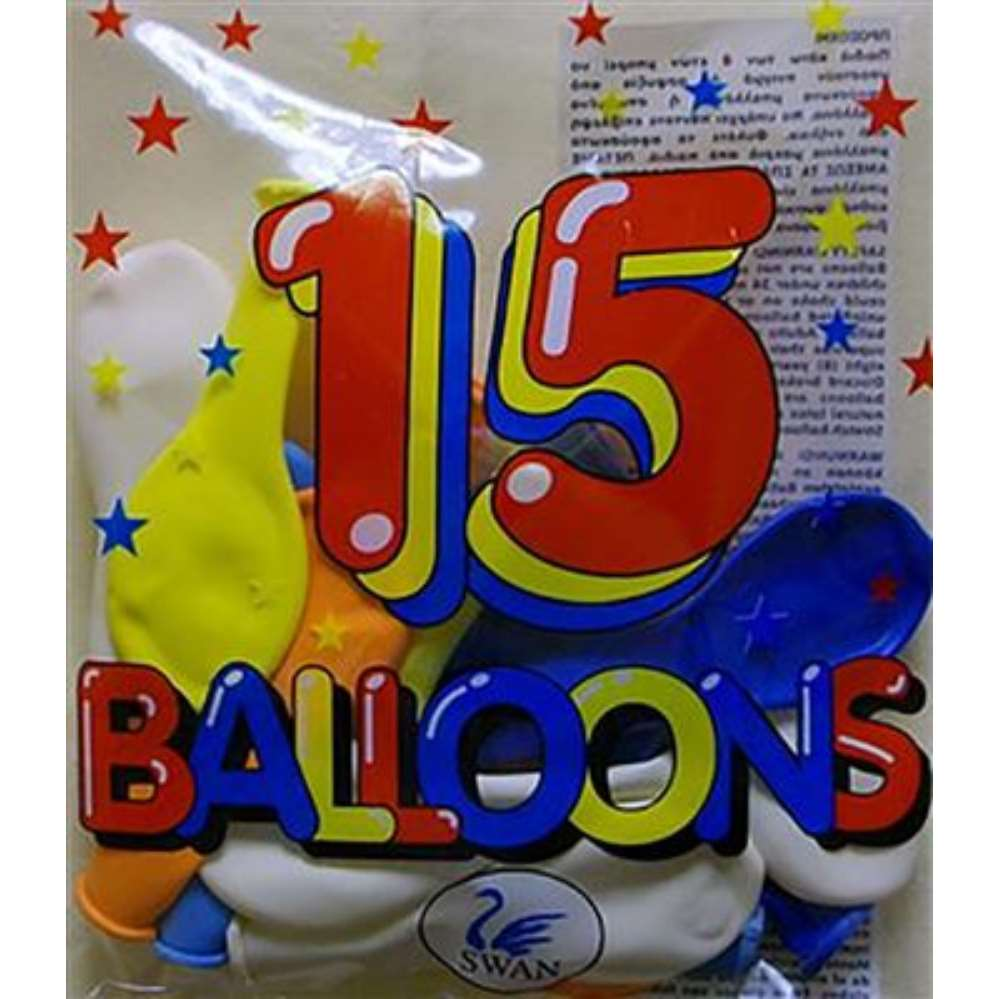 15 Latex Balloons 8" Classic Assorted