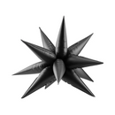 PartyDeco Foil Balloon Matte Black Star 37