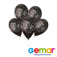 Gemar Marble Black & White 13" Latex Balloon 50pk