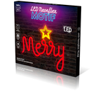Uncle Bills LED Neonflex Merry With Star 32x27cm