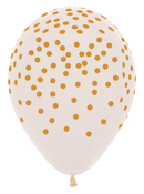 Sempertex Confetti Clear & Gold 12" Latex 25pk