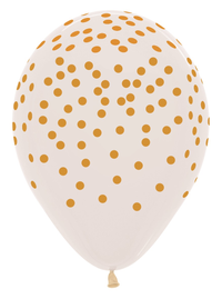 Sempertex Confetti Clear & Gold 12" Latex 25pk