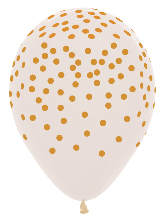 Sempertex Confetti Clear & Gold 12" Latex 25pk
