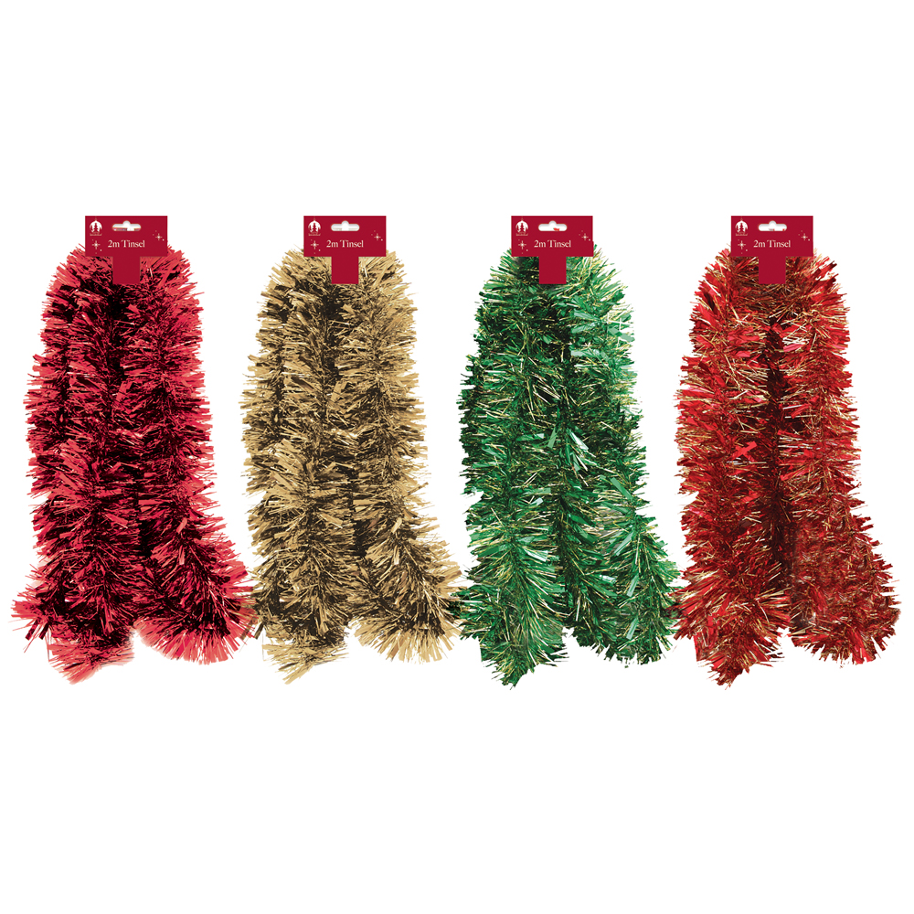 Tallon 12 Pack Tinsel Chunky Traditional Mix 2M
