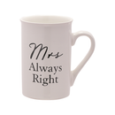 Amore 2 Pack Mugs Mr Right/Mrs Always Right