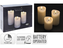 LED Candle Ivory 3pk (Batteries Not Included)