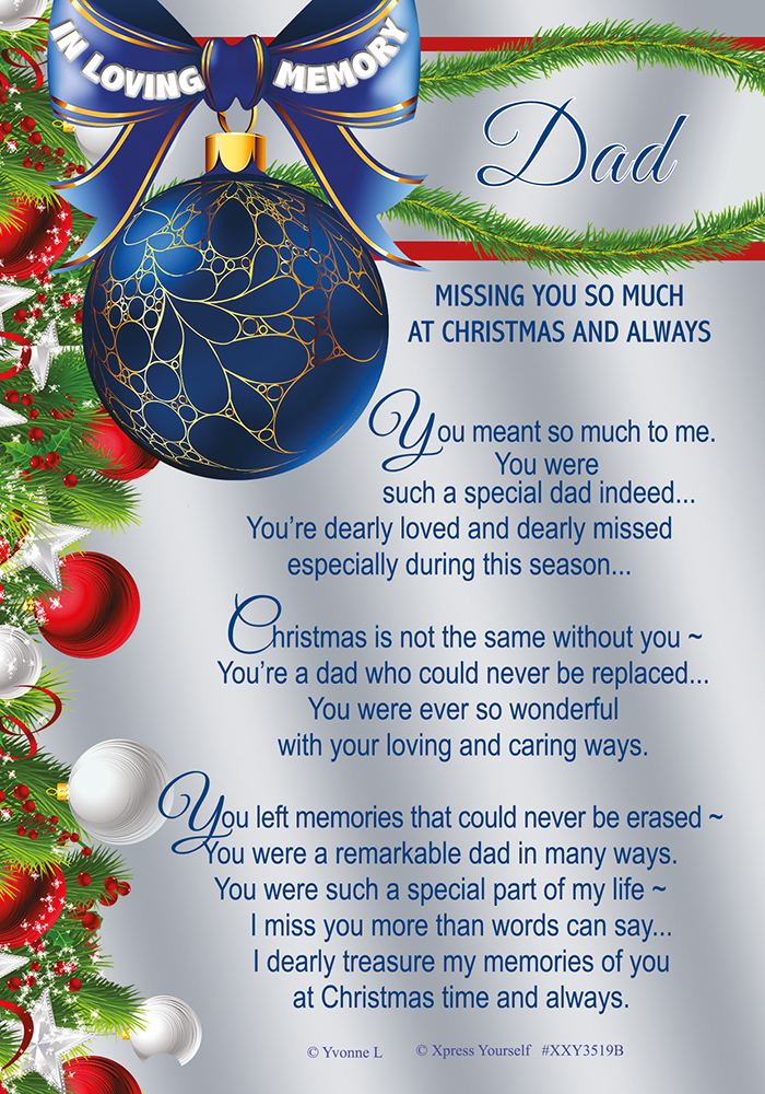 Xpress Yourself Memorial Christmas Dad 6pk