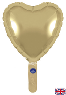 Oaktree 5 Pack Foil Balloon Gold Silk Heart 9