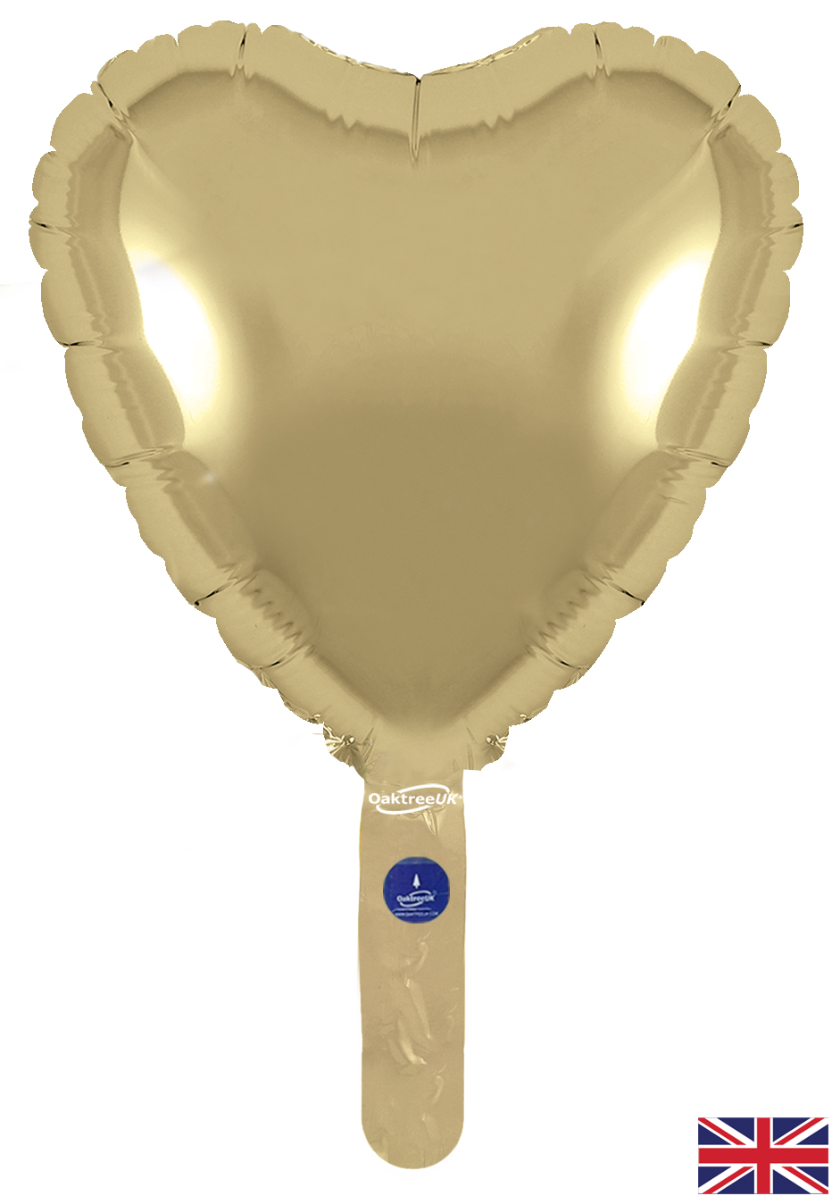 Oaktree 5 Pack Foil Balloon Gold Silk Heart 9