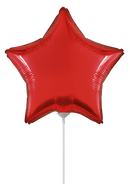Flexmetal Red Star 9" Foil Balloon (Loose)